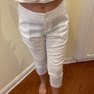Inc Beach size 4 linen white pants